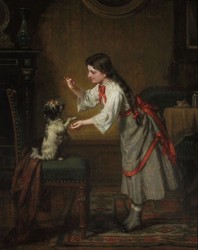 Leopold Löffler - Girl with a dog