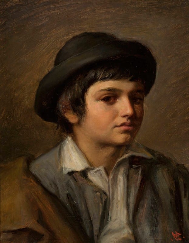 Maurycy Gottlieb - Portrait of a boy in a hat