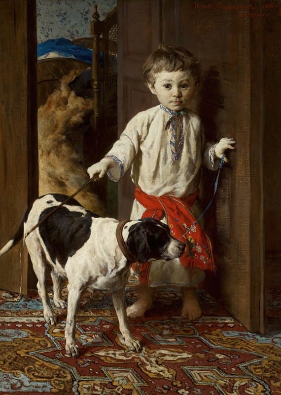 Witold Pruszkowski - Artist’s son with a dog