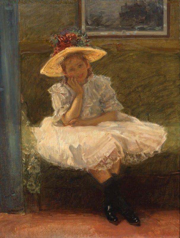 Władysław Podkowiński - Girl in a hat