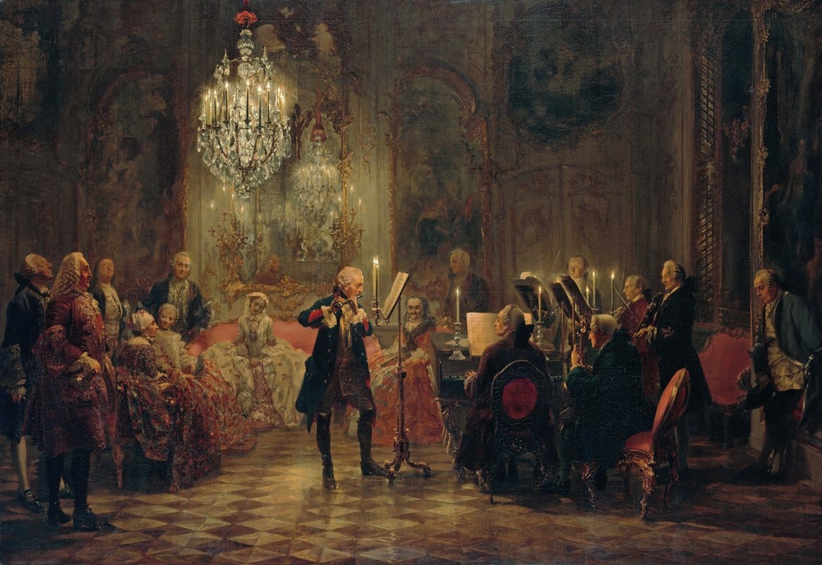 Adolph von Menzel - Concert for flute with Frederick the Great in Sanssouci