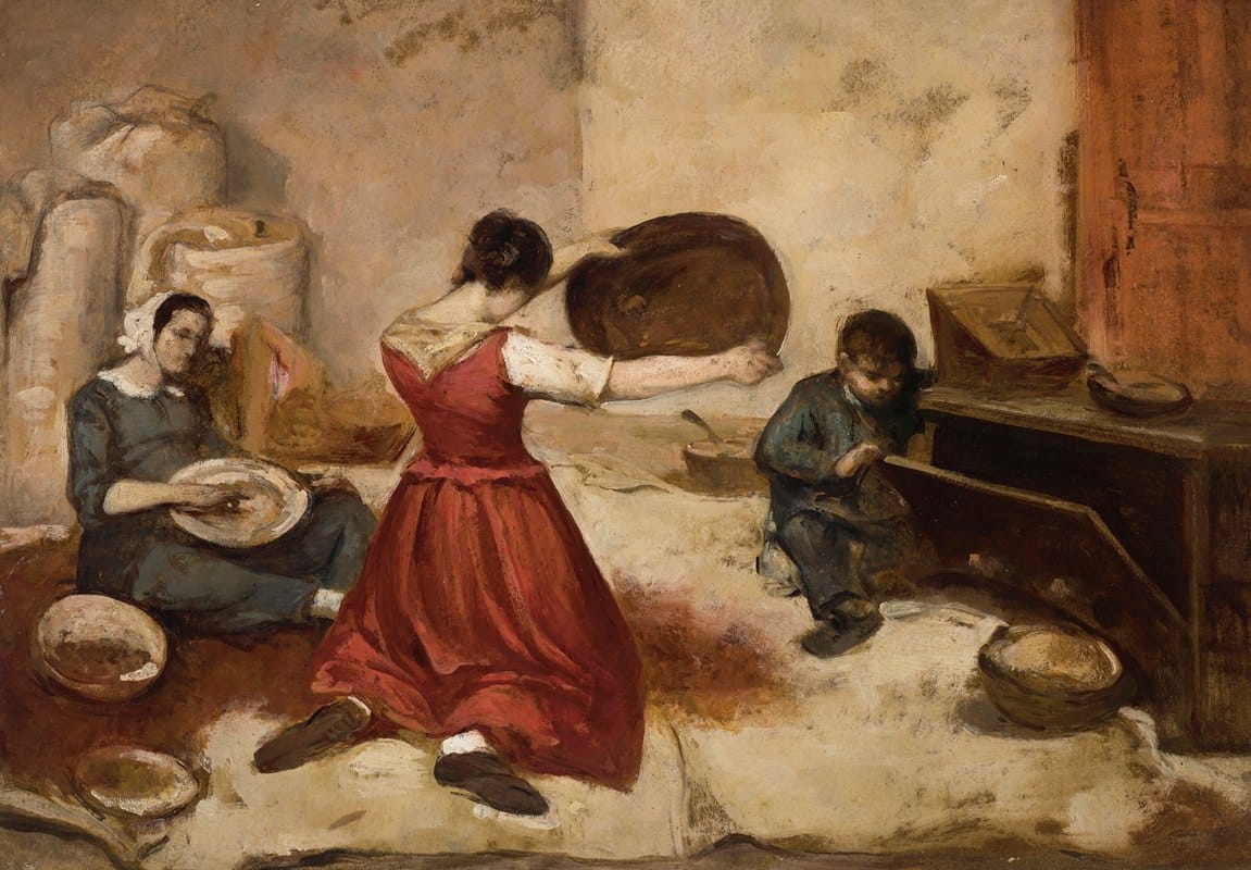 Gustave Courbet - Les cribleuses de blé, esquisse