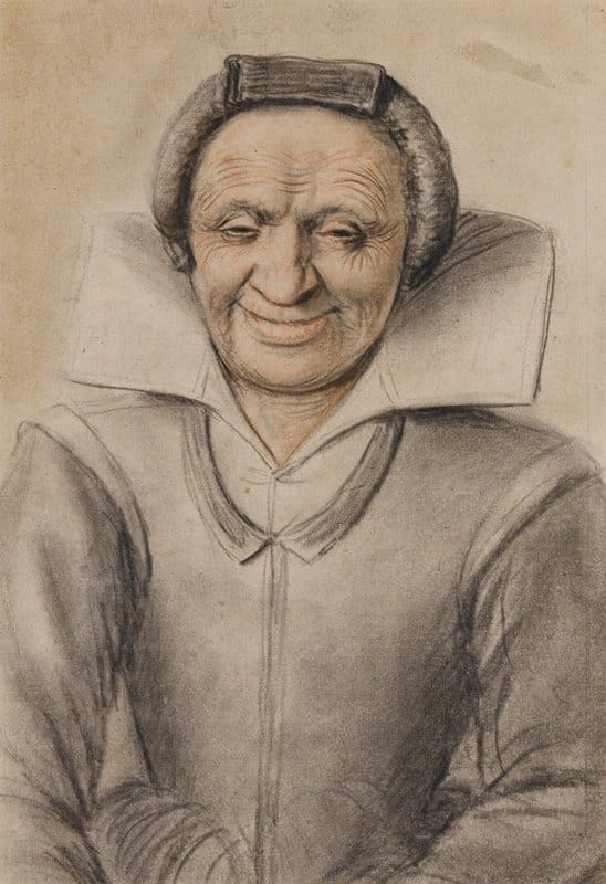 Nicolas Lagneau - Portrait of an old woman smiling