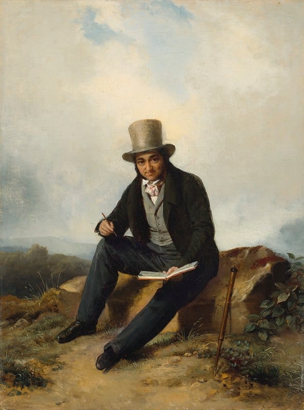 Pierre Duval Le Camus - André Jolivard seated in a Landscape