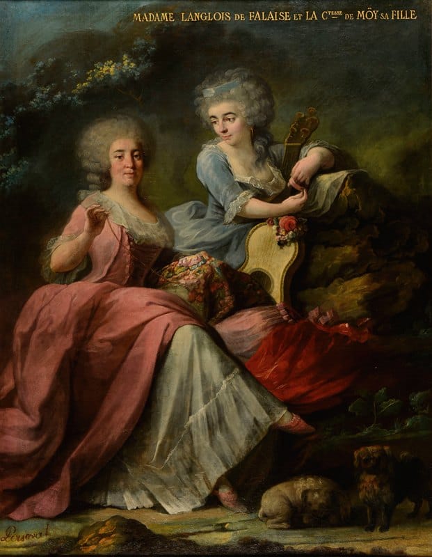 Nicolas Perseval - Madame Langlois de Falaise et sa fille, la comtesse de Moÿ de Sons