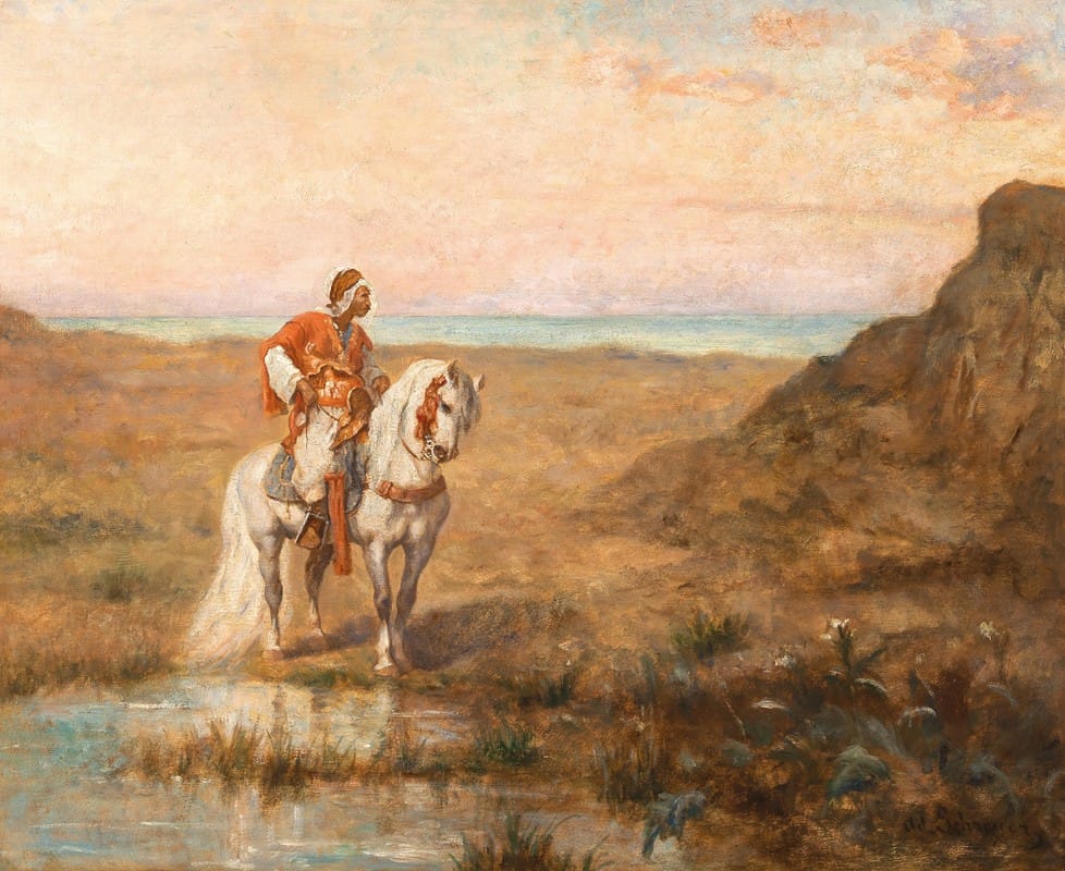 Adolf Christian Schreyer - A Rider in a Landscape