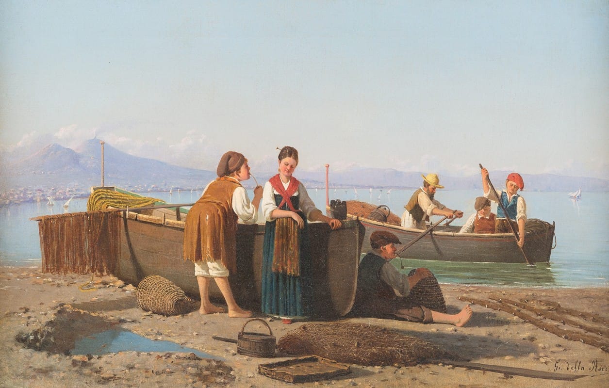 Giovanni Della Rocca - Fisherfolk in the bay of Naples