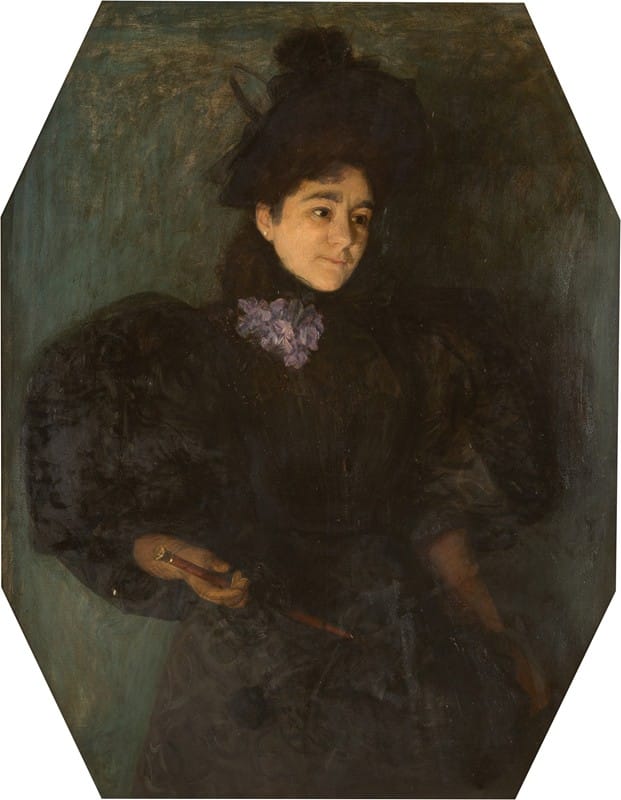 Leopold von Kalckreuth - Portrait of a lady in black