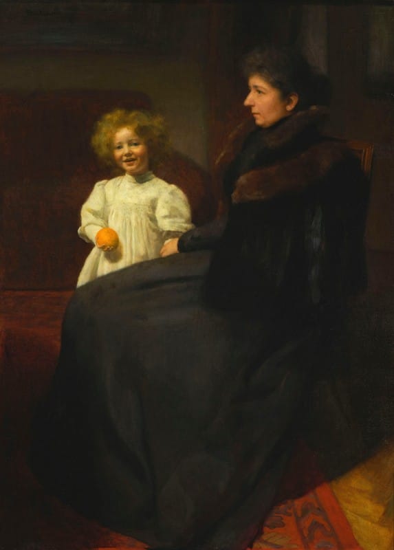 Józef Pankiewicz - Portrait of Mrs. Oderfeld with her daughter (Lady with a child, Portrait of Mrs. O.)