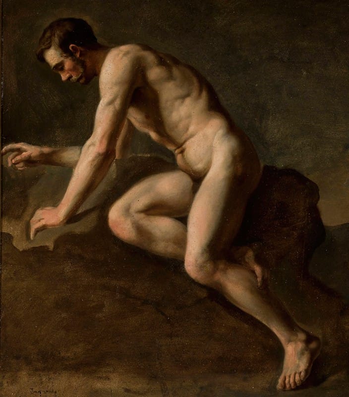 Józef Simmler - Male nude study