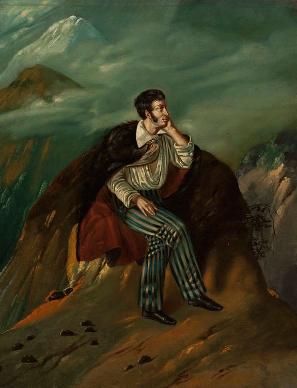 Walenty Wańkowicz - Portrait of Adam Mickiewicz on the rock of Judah