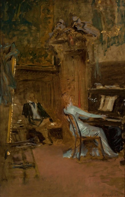 Władysław Czachórski - Concert in the living-room, sketch