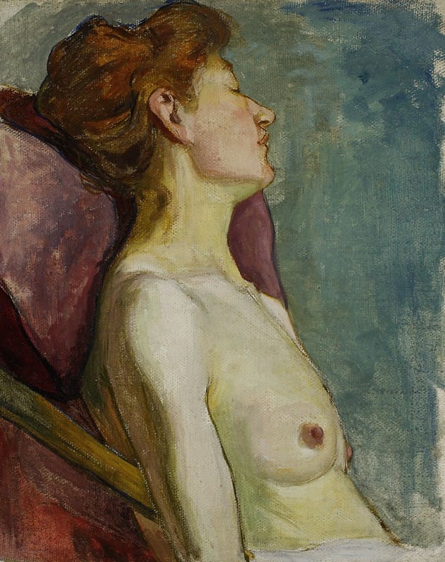 Władysław Ślewiński - Semi-nude of a seated woman