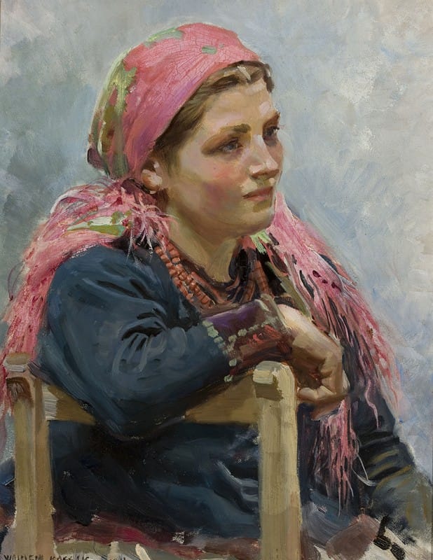 Wojciech Kossak - Study of a girl -Aniela Franczak