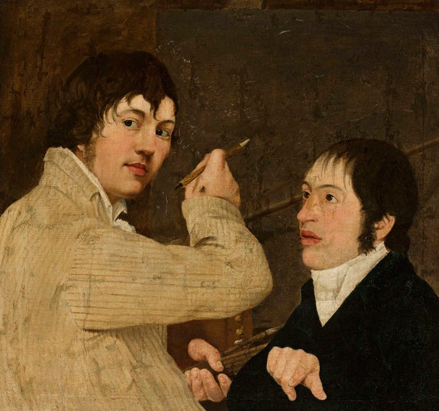 Jan Antoni Blank - Portrait of a painter with a young man