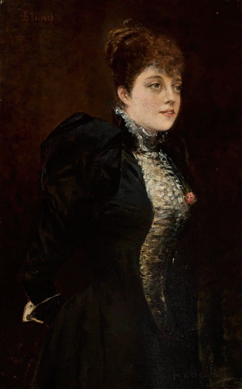Jan Chełmiński - Portrait of a woman