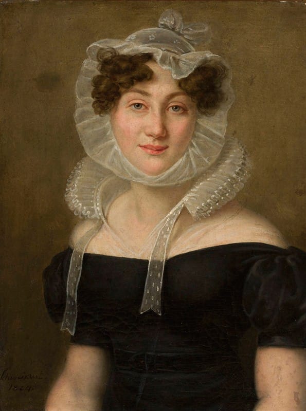 Karol Schweikart - Portrait of a lady in a cap