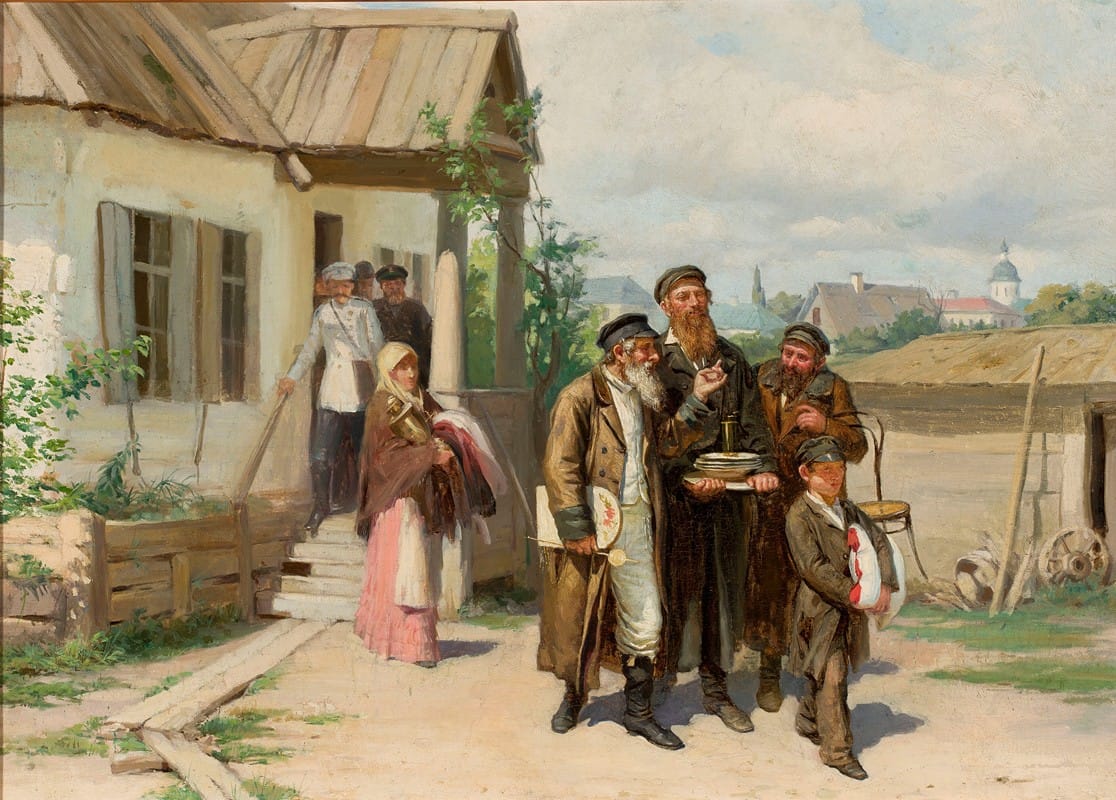 Mikołaj K. Pimonienko - Jews carrying items purchased at an auction