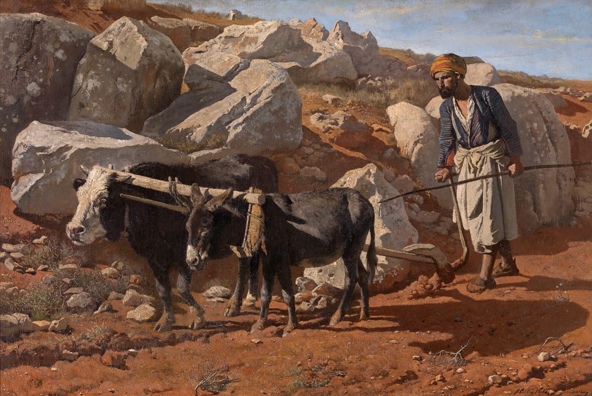 Charles Verlat - Plough Ox and Mule with Fellah