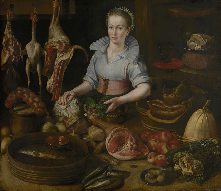 Circle of Lucas van Valckenborch - The Kitchen Maid