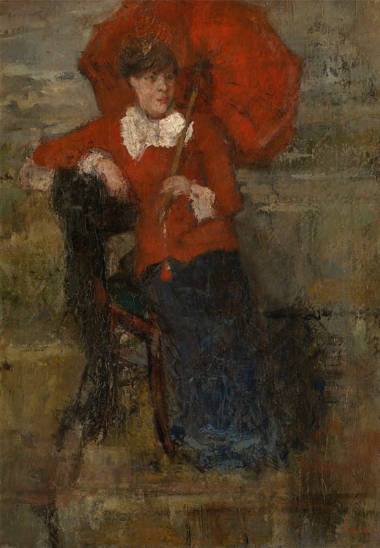 James Ensor - Lady with Red Parasol