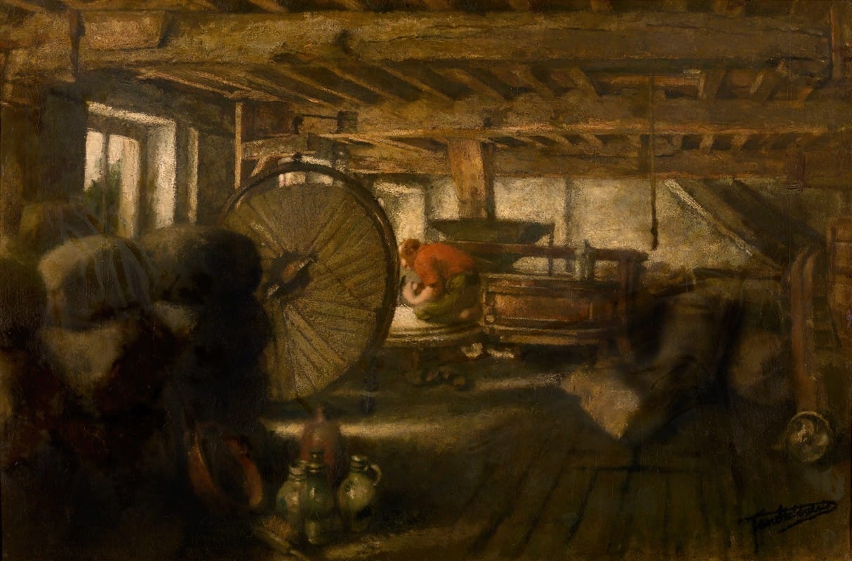 Jan Stobbaerts - Interior of a Mill