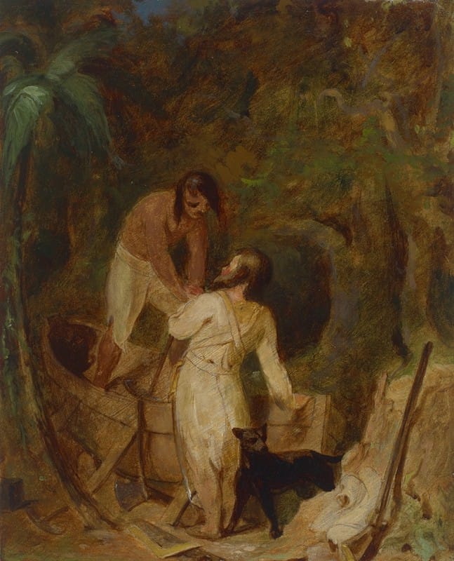 Thomas Sully - Boat Building by Robinson Crusoe and Friday