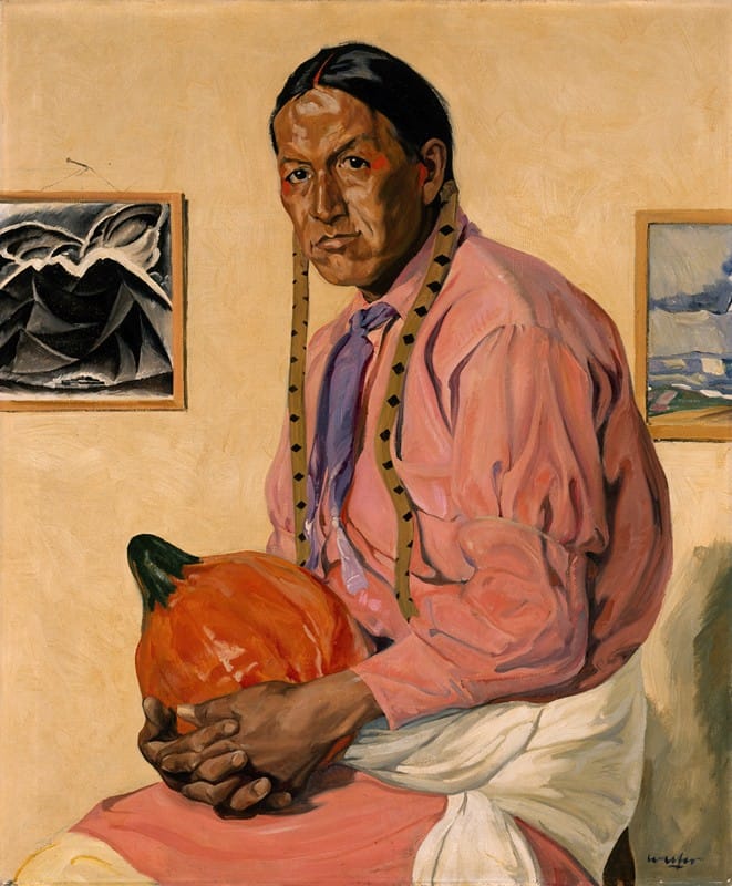 Walter Ufer - Portrait of a Man with a Pumpkin