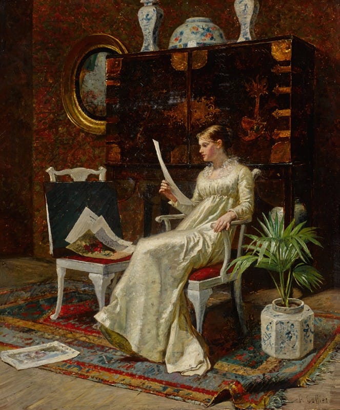 Hector Caffieri - Woman Reading