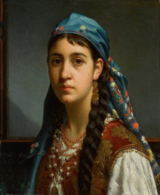 Jan Portielje - Girl with Blue Headscarf