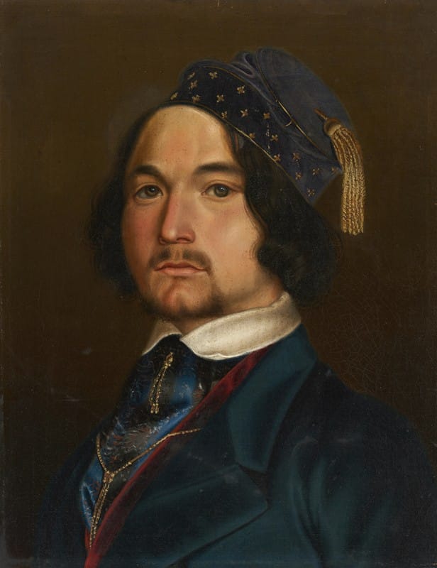 Konstantin Kaiser - Self-portrait with Velvet Cap and Gold Tassel