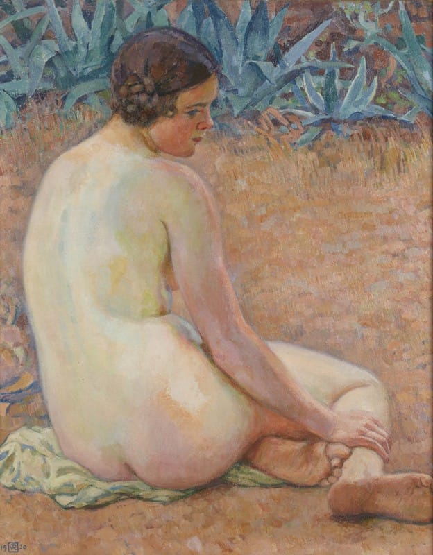 Theodore van Rysselberghe - Nude with agave (Nu aux agave)