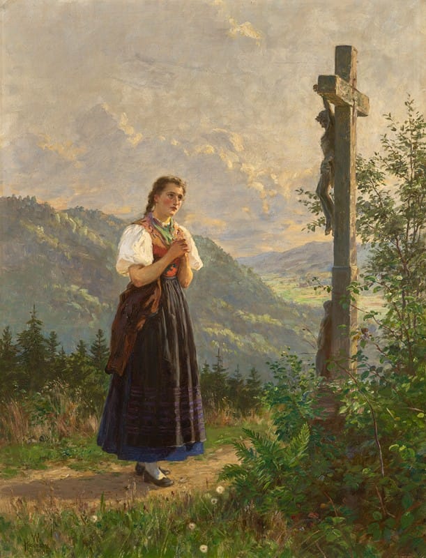 Wilhelm Gustav Friedrich Hasemann - Magdalena Beneath the Cross