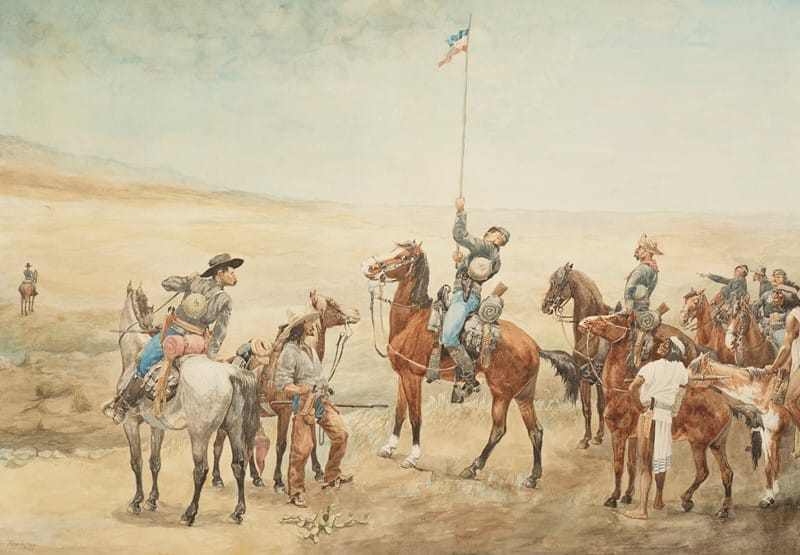 Frederic Remington - Signaling the Main Command