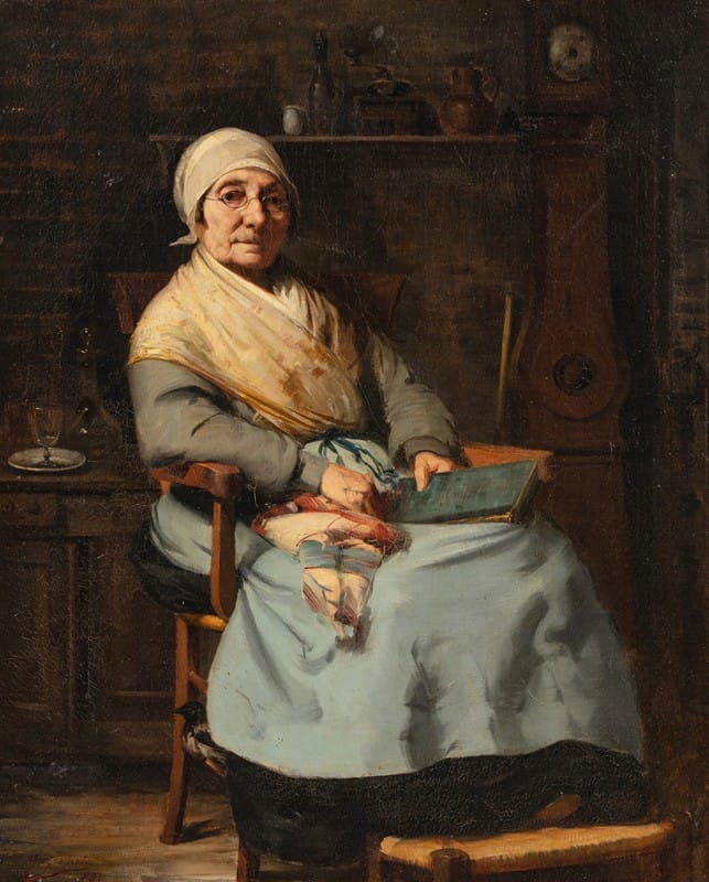 Gaston Célarié - Portrait of the grand mother of the artist