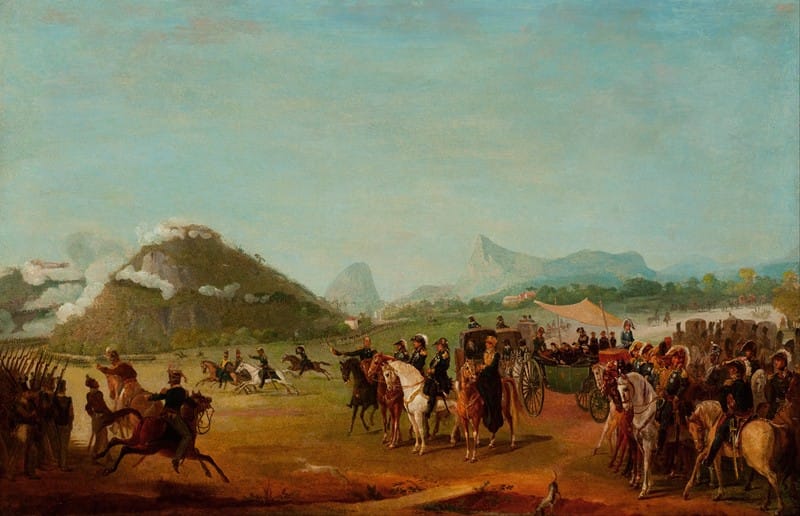 Jean Baptiste Debret - Review of the Troops Headed for Montevideo, at Praia Grande