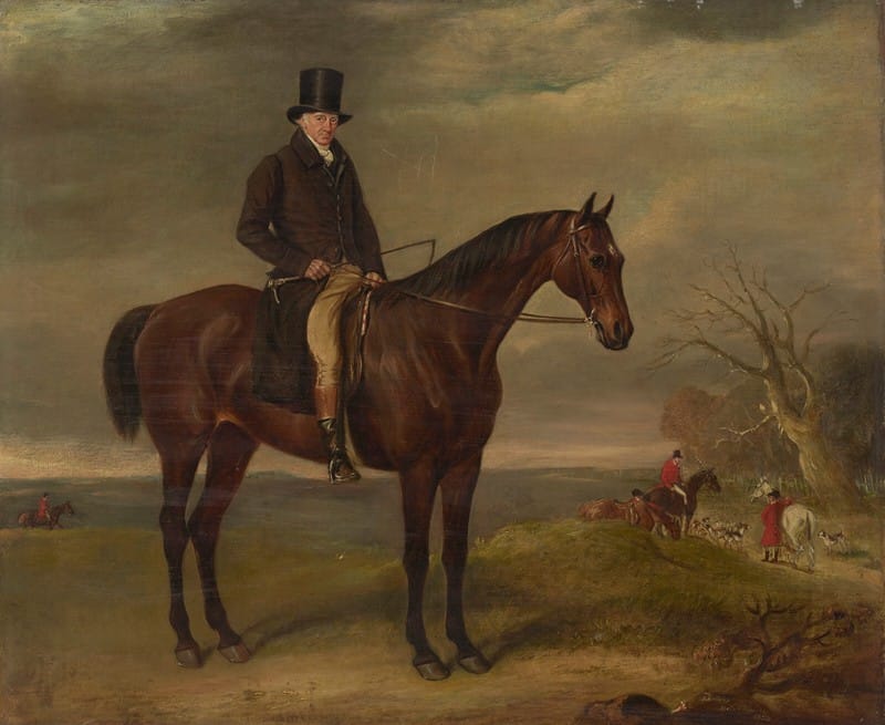 John Ferneley - Portrait of Samuel Dumbleton (c. 1750-1834), Whipper-in to the Earl of Spencer’s hounds