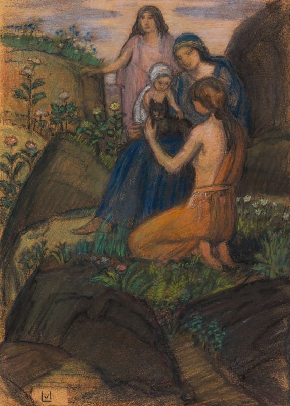 Ludwig von Hofmann - Frauen mit Kind in arkadischer Landschaft