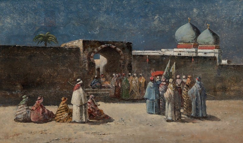 Paul Duvergne - Outside the gate of the grand mosque