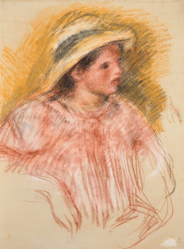 Pierre-Auguste Renoir - Buste de femme avec chapeau