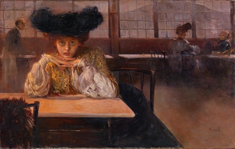 Ulisse Caputo - A Young Woman in a Coffee House