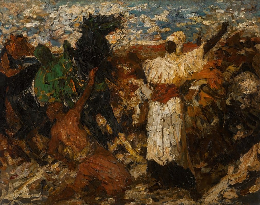 Otto von Faber du Faur - Reining in the Horses