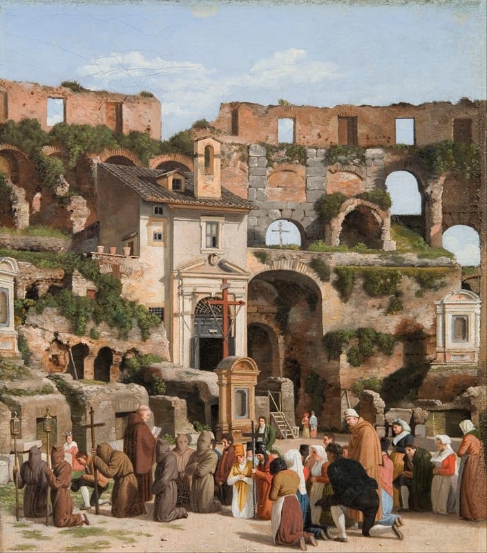 Christoffer Wilhelm Eckersberg - View of the interior of the Colosseum