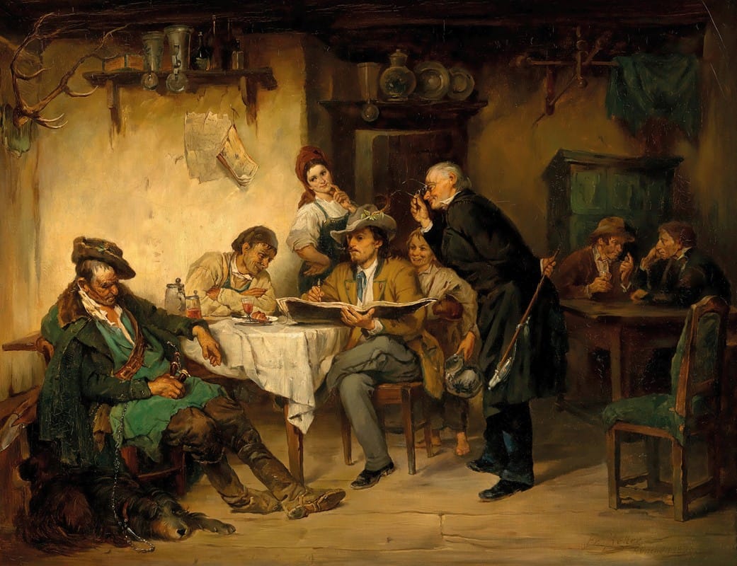 Friedrich von Keller - A Painter in a Tavern