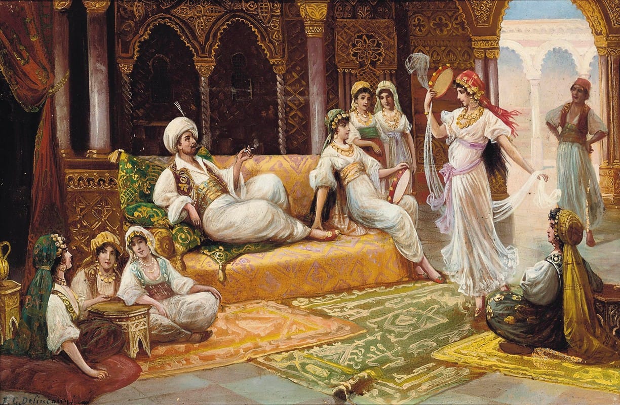 J.G. Delincourt - A dance in the harem