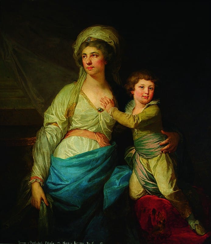 Johann Baptist von Lampi the Elder - Portrait of Teresa Potocka née Ossolińska with uncle Alfred
