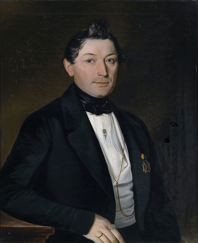 Albert Theer - Bildnis eines Herrn im schwarzen Gehrock, mit Orden
