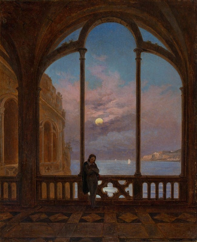 Carl Gustav Carus - Erinnerung an Neapel (Mondnacht über dem Mittelmeer)