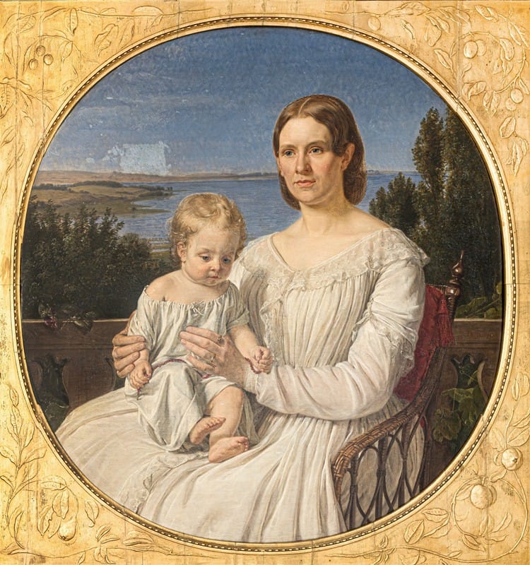 Jørgen Roed - Portræt af Maria Lehmann med datteren Margrethe