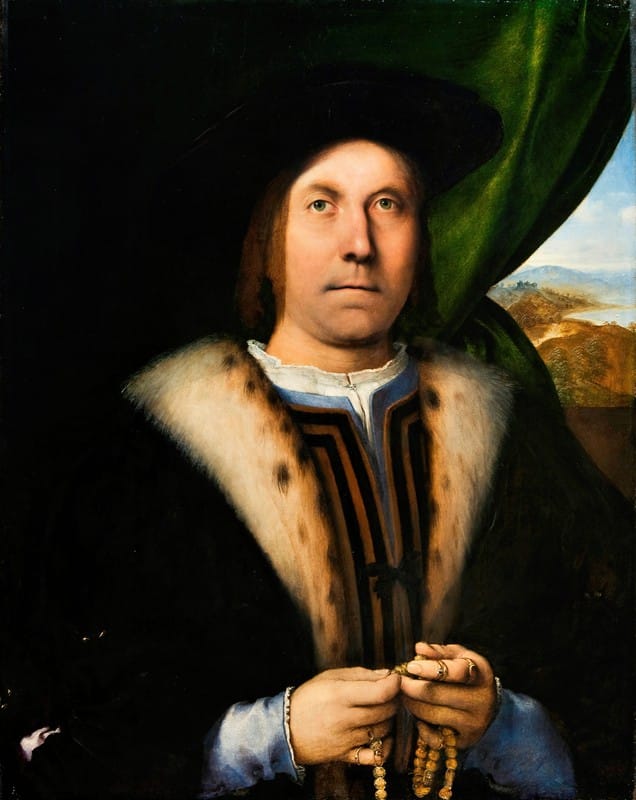 Lorenzo Lotto - Portrait of a Man with a Rosary